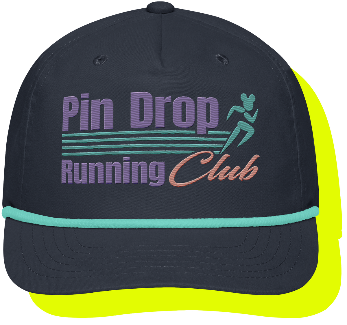 Pin Drop Running Club Navy/Teal Golf Cap